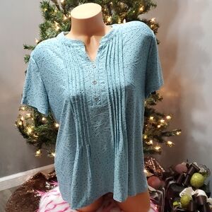 Croft & Barrow detailed top blouse L EUC